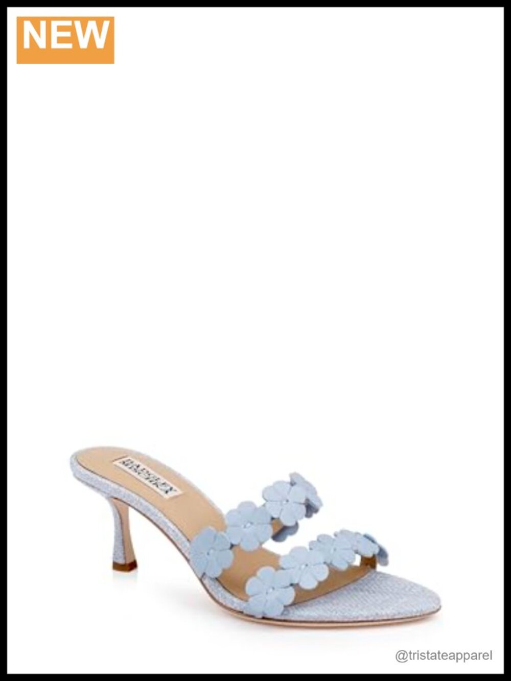 Badgley Mischka Watertown Leather Slingback Flare Heel Sandal
